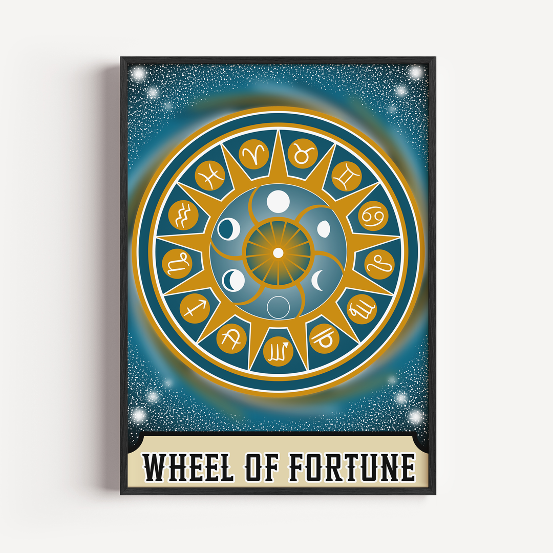 Wheel of fortune A4 framed art print